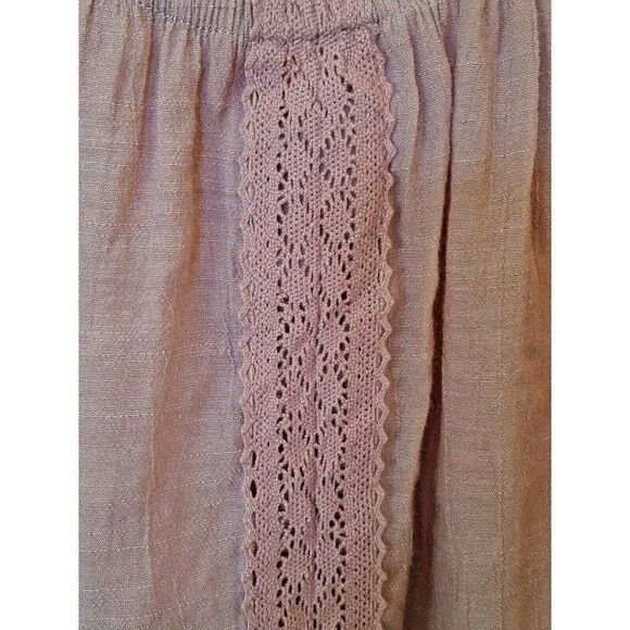 Fred David Top Blouse Peasant Cottagecore Pink Ruffle Lace Womens Small - Picture 2 of 5